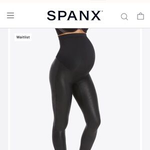 SPANX Mama Faux Leather Black Leggings (Maternity)
